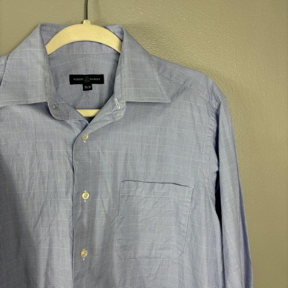 Robert Talbott Micro Houndstooth Plaid Dress Shir… - image 2